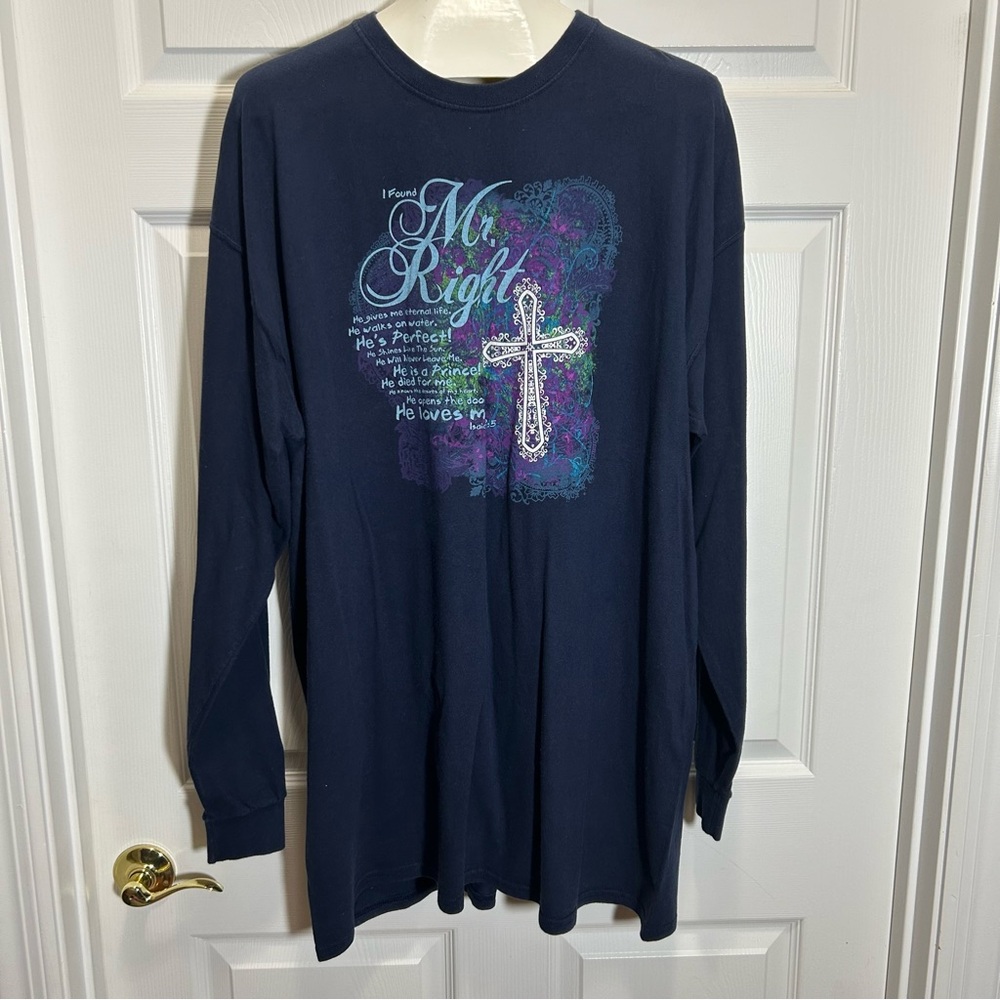 Russell Athletic Dark Blue Christian Long Sleeve Tee